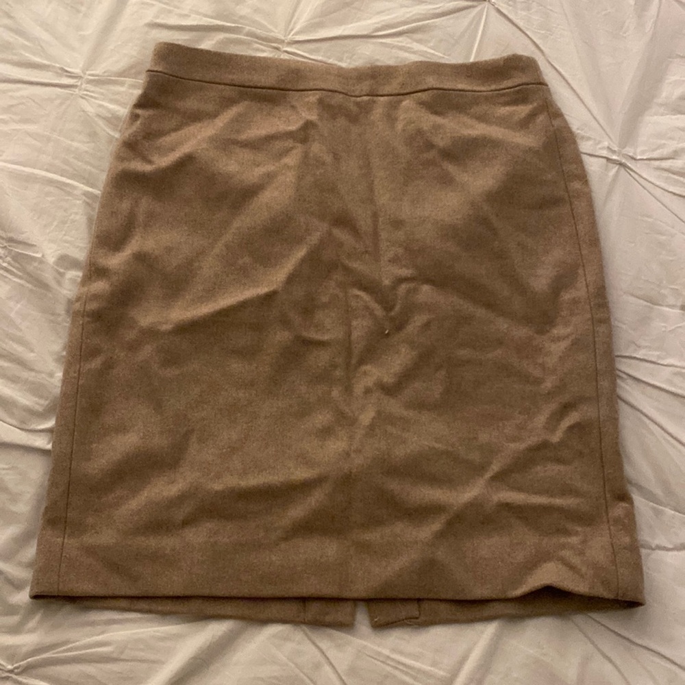 J crew camel wool skirt size 10